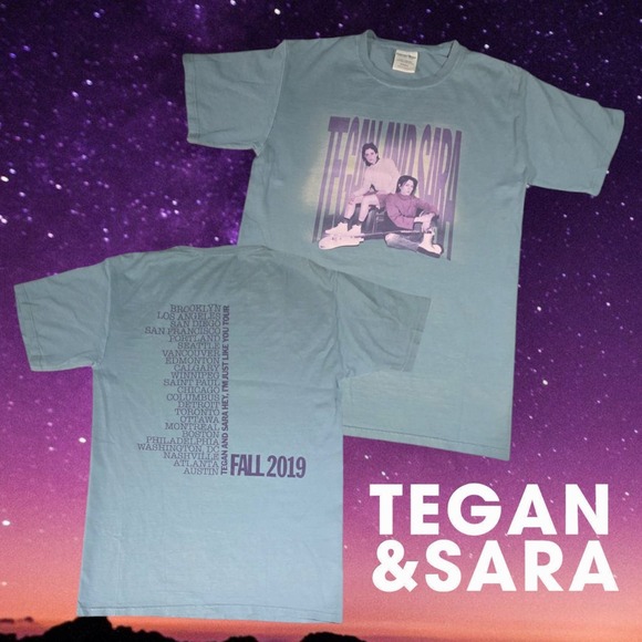 Unisex Tegan and Sara Hey I'm Just Like You 2019 Tour Tee Pigment Cyprus Green S - Picture 1 of 9
